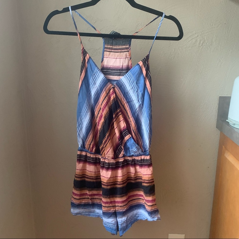 Peach and blue romper